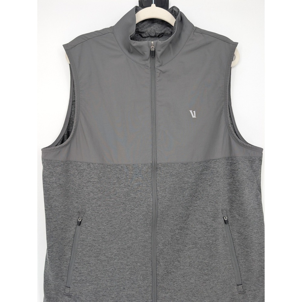 Vuori Performance Vest Mens Large Gray Full Zip Mock Neck V286 Stretch Outdoor - Picture 3 of 8